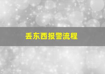 丢东西报警流程