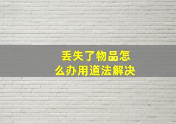 丢失了物品怎么办用道法解决