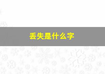 丢失是什么字