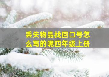 丢失物品找回口号怎么写的呢四年级上册