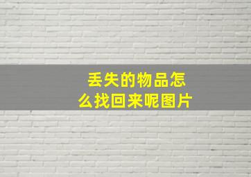 丢失的物品怎么找回来呢图片