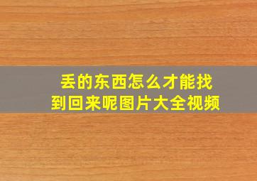 丢的东西怎么才能找到回来呢图片大全视频