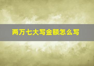 两万七大写金额怎么写