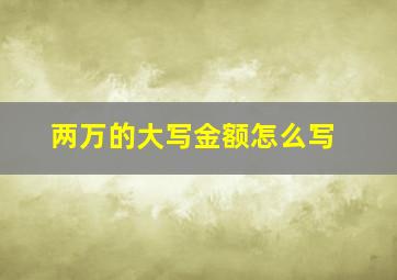 两万的大写金额怎么写