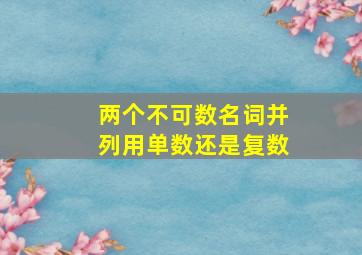 两个不可数名词并列用单数还是复数