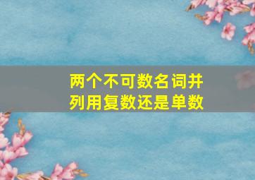 两个不可数名词并列用复数还是单数