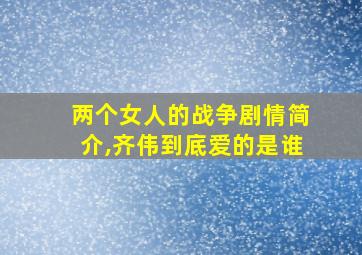 两个女人的战争剧情简介,齐伟到底爱的是谁