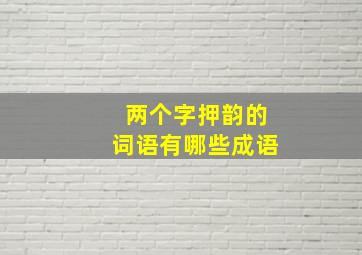 两个字押韵的词语有哪些成语