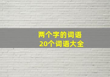 两个字的词语20个词语大全