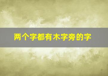 两个字都有木字旁的字