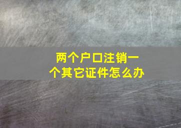 两个户口注销一个其它证件怎么办