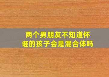 两个男朋友不知道怀谁的孩子会是混合体吗