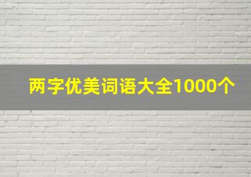 两字优美词语大全1000个