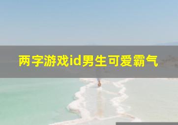 两字游戏id男生可爱霸气