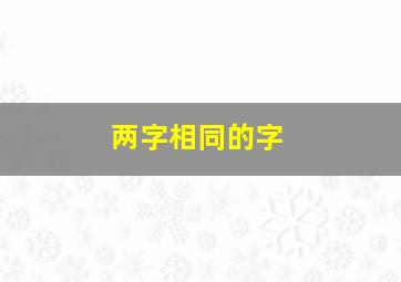 两字相同的字