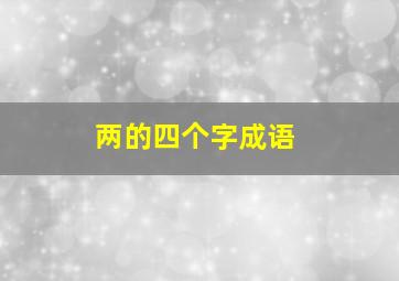 两的四个字成语