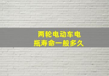 两轮电动车电瓶寿命一般多久