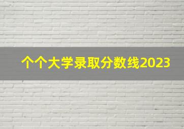 个个大学录取分数线2023