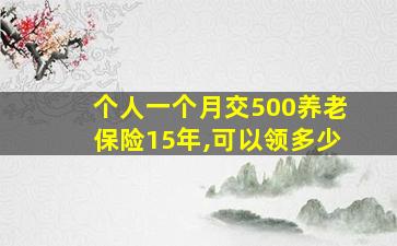 个人一个月交500养老保险15年,可以领多少