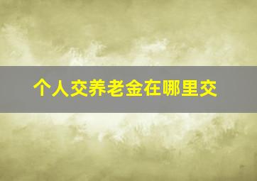 个人交养老金在哪里交