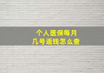 个人医保每月几号返钱怎么查