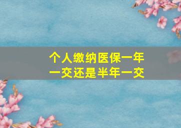 个人缴纳医保一年一交还是半年一交