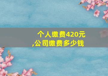 个人缴费420元,公司缴费多少钱