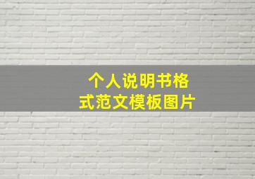 个人说明书格式范文模板图片