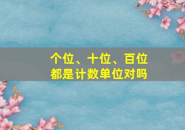 个位、十位、百位都是计数单位对吗