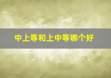 中上等和上中等哪个好