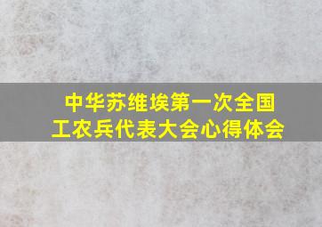 中华苏维埃第一次全国工农兵代表大会心得体会