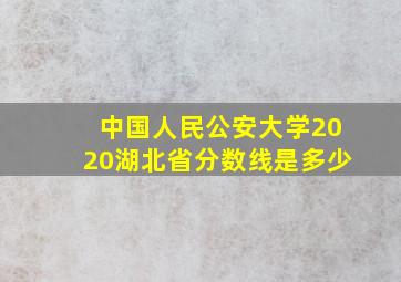 中国人民公安大学2020湖北省分数线是多少