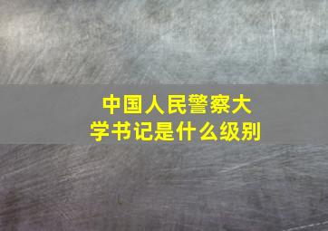 中国人民警察大学书记是什么级别