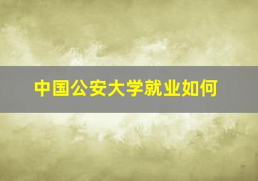 中国公安大学就业如何