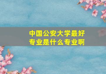 中国公安大学最好专业是什么专业啊