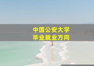 中国公安大学毕业就业方向