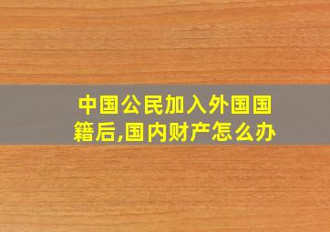 中国公民加入外国国籍后,国内财产怎么办