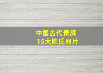 中国古代贵族15大姓氏图片