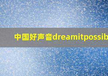 中国好声音dreamitpossible