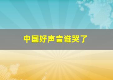 中国好声音谁哭了