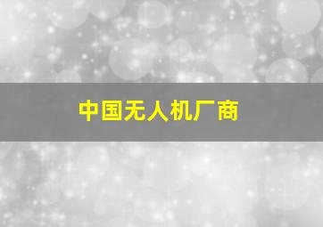 中国无人机厂商