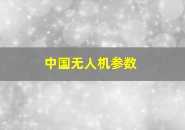 中国无人机参数