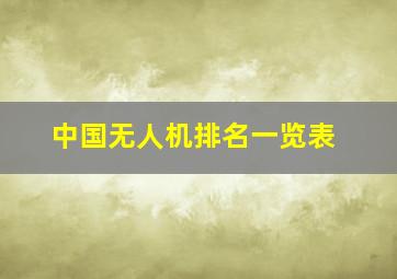 中国无人机排名一览表