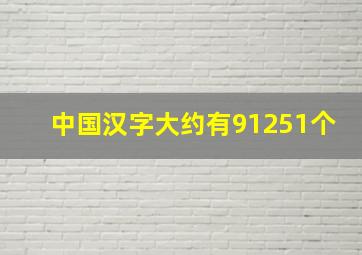 中国汉字大约有91251个