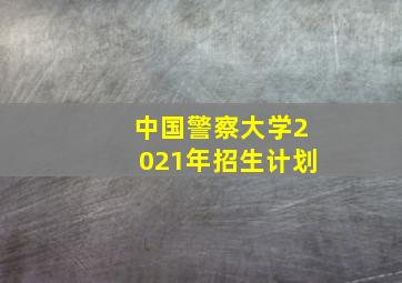 中国警察大学2021年招生计划