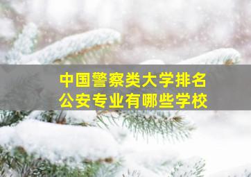 中国警察类大学排名公安专业有哪些学校