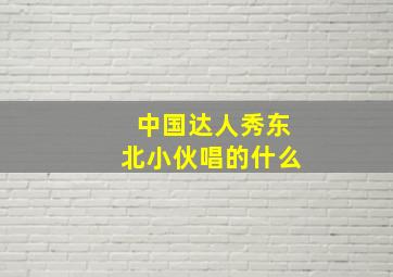 中国达人秀东北小伙唱的什么