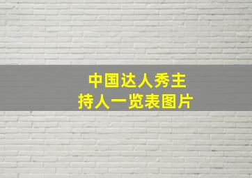 中国达人秀主持人一览表图片