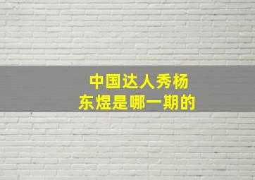 中国达人秀杨东煜是哪一期的