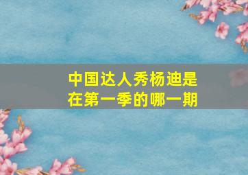 中国达人秀杨迪是在第一季的哪一期